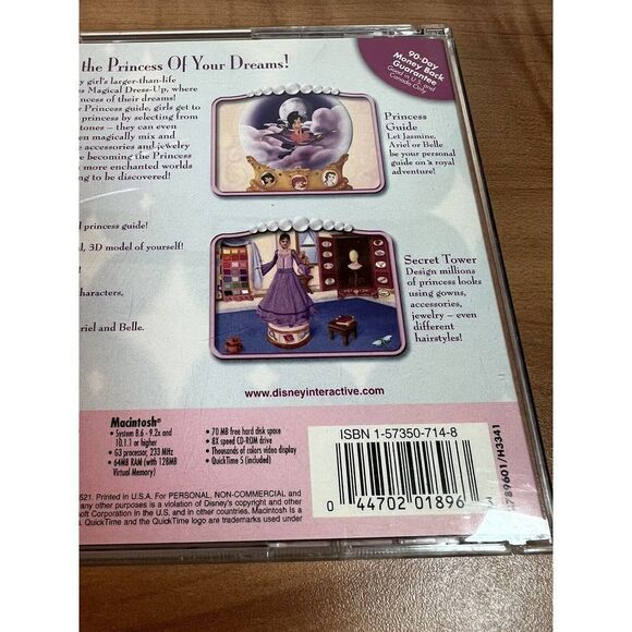 Disney Princess Magical Dress Up (PC, 2003) CD-ROM Ages 5+, COMPLETE - Picture 5 of 8
